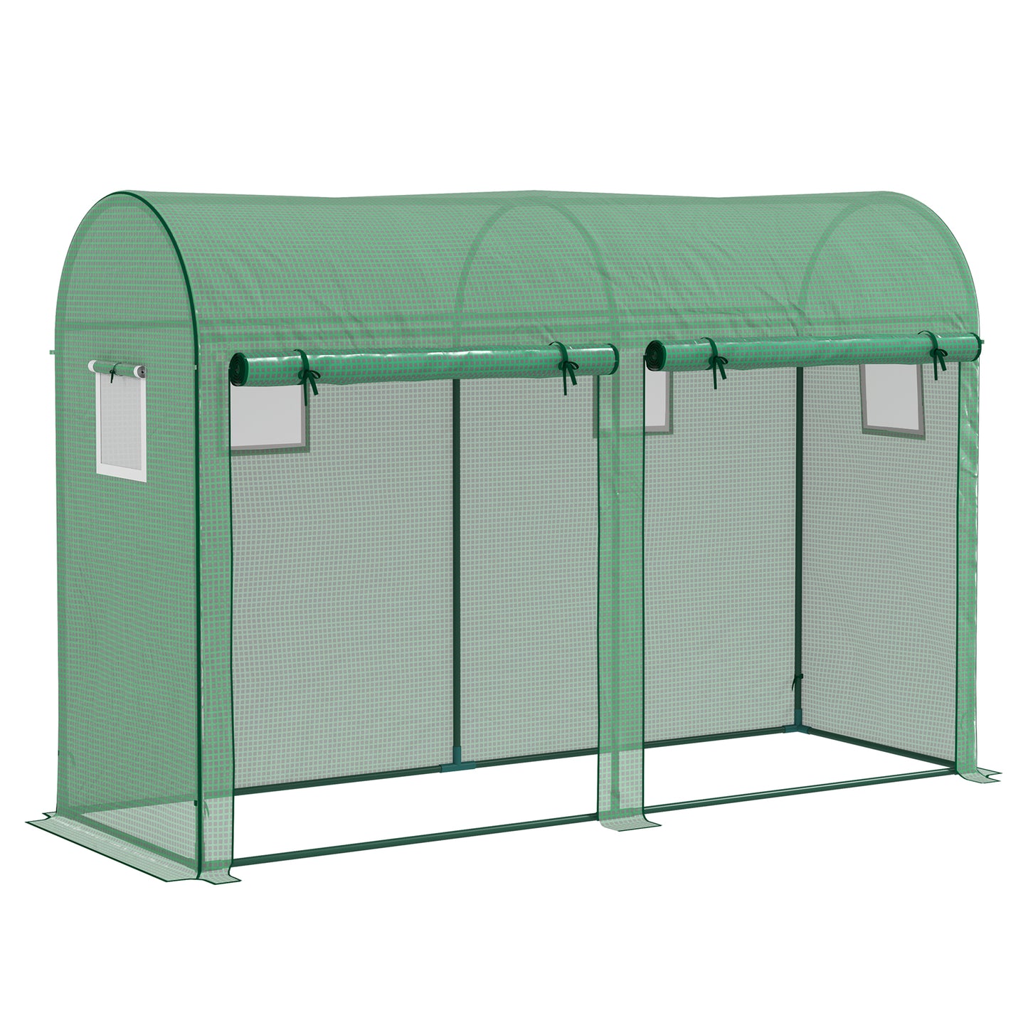 Garden greenhouse with windows, doors, steel PE film greenhouse, 300x100x200cm