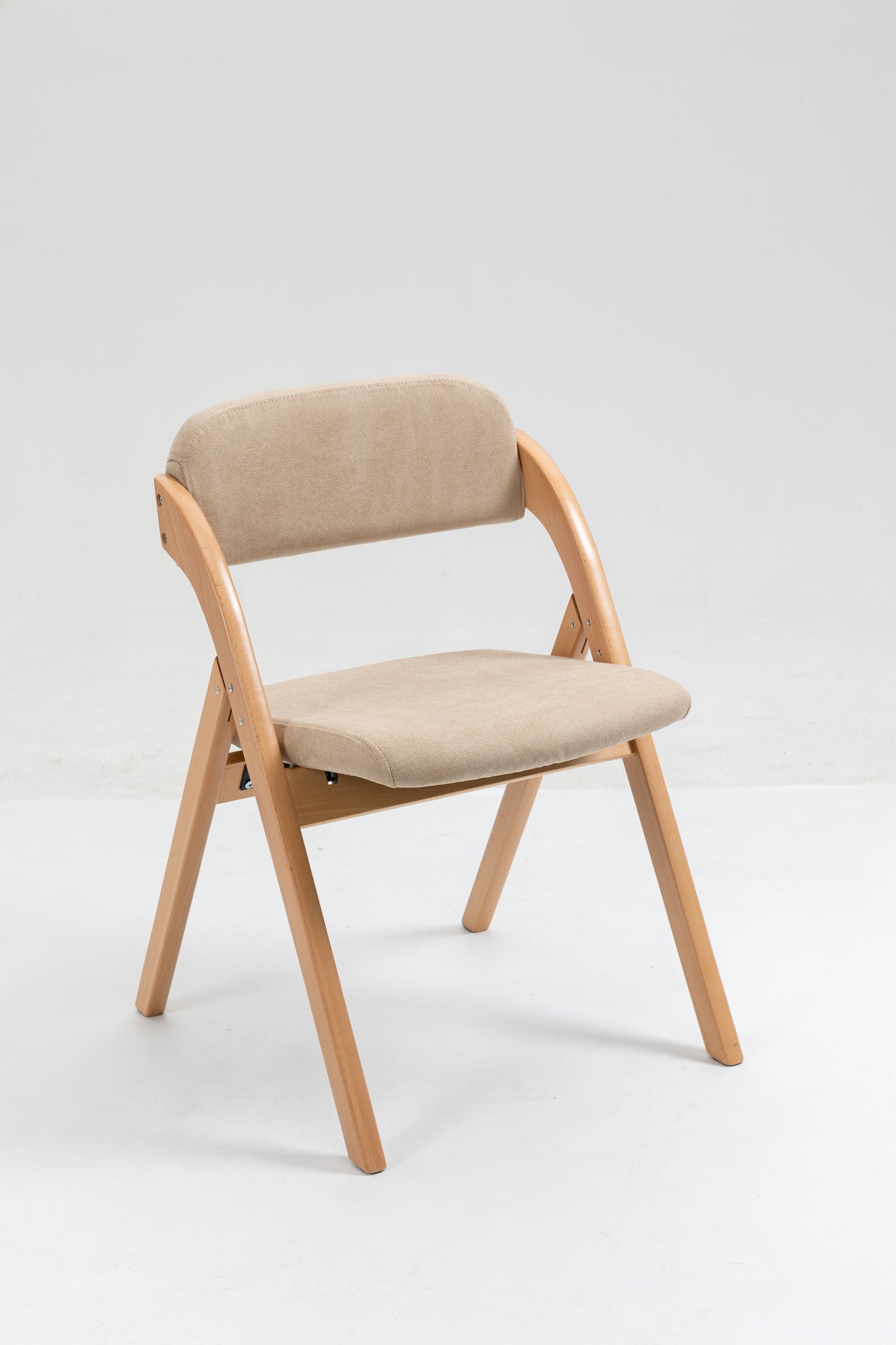 Wooden Stackable Folding Chairs with Padded Seats & Removable Covers - 2 Pack for Kitchen, Office, Wedding, Party, Picnic