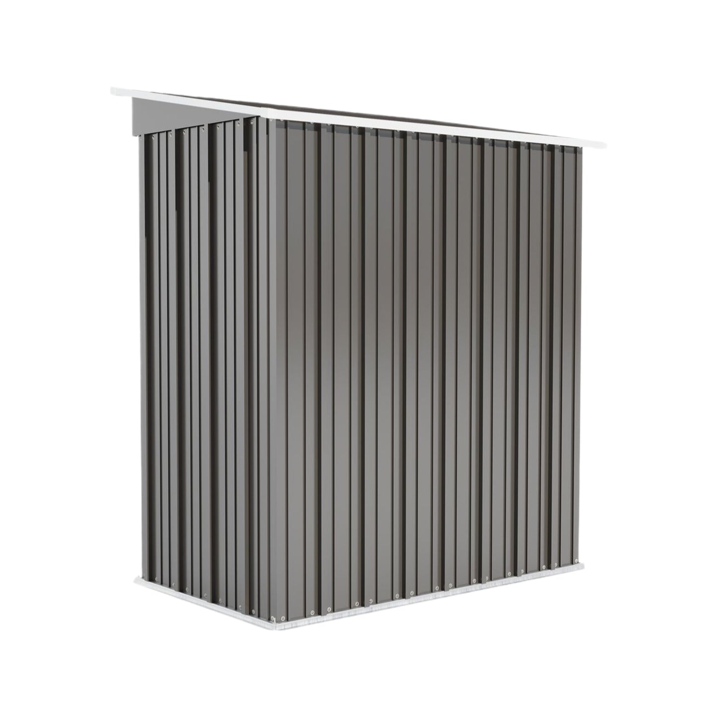 Gray Large Metal Tool Shed with Sloping Roof, Lockable Door, 155x86x180cm for Garden, Terrace & Lawn