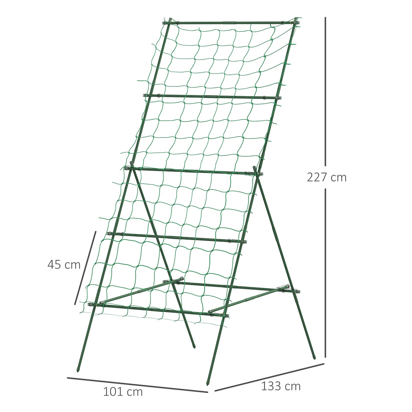 Garden, vegetable, flower trellis, rust-proof, A-shaped trellis for climbing plants, 101x133x227cm