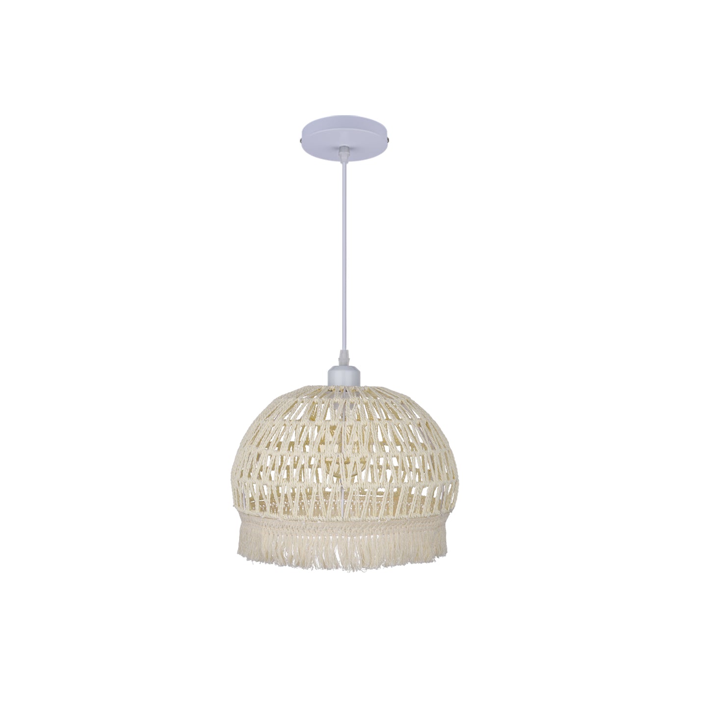 (M)ARTURESTHOME Pendant Light Fixture Black Rattan Drum Shade 1 Light Hanging Chandelier For Living Room