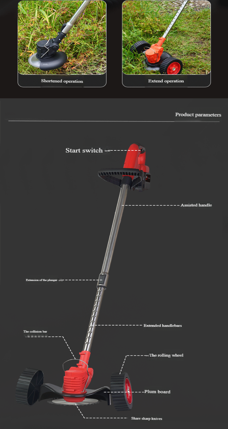 Red lawn mower, efficient and convenient, suitable for garden