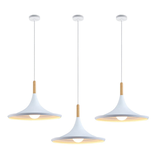 (Y)Lighting White Barn Chandelier 3 Piece Farmhouse Vintage Chandelier With Adjustable Cord Rustic Ceiling Pendant Lights