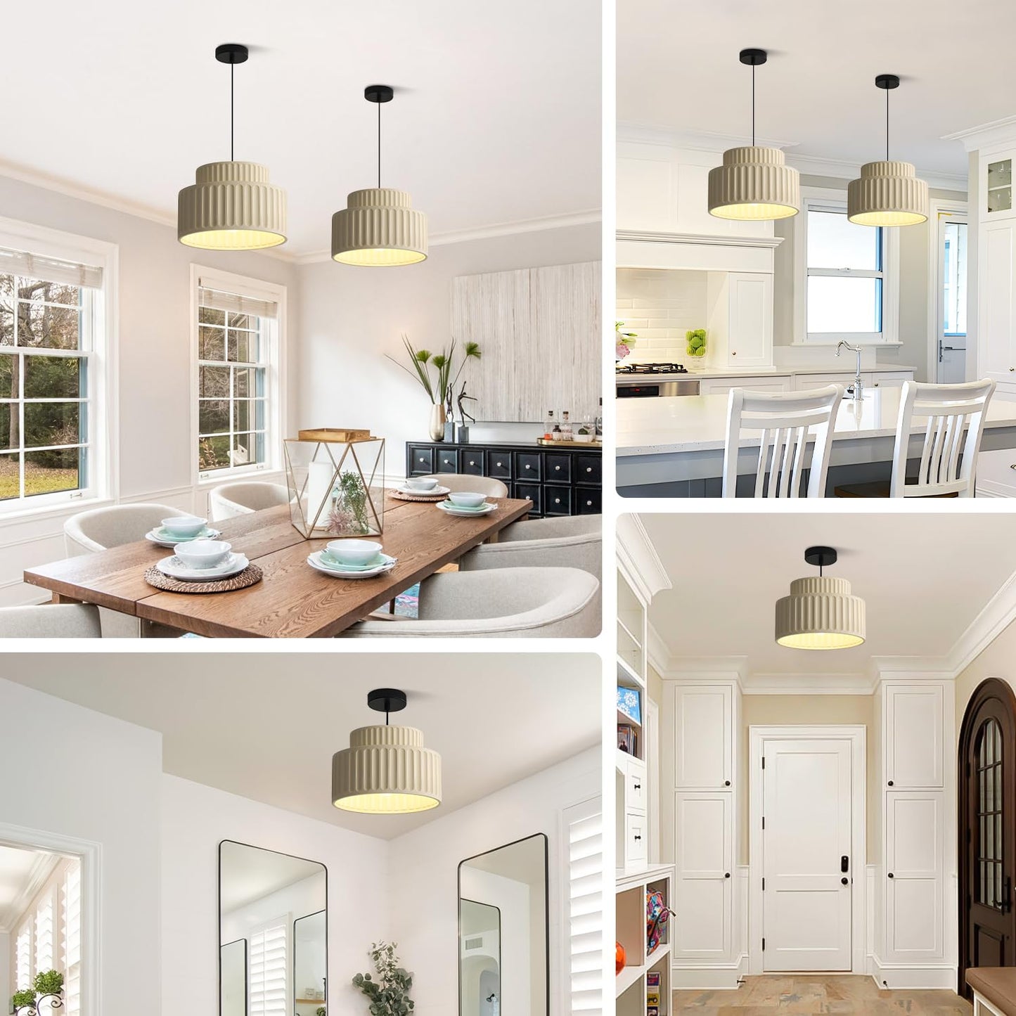 (Y)1 Lamp Scandinavian Modern Pendant Lights Vintage Pendant Light Fixtures Vintage Colourful Single Pendant Kitchen Island Lights Ceiling Hanging On Island, Cream Yellow Resin Shade