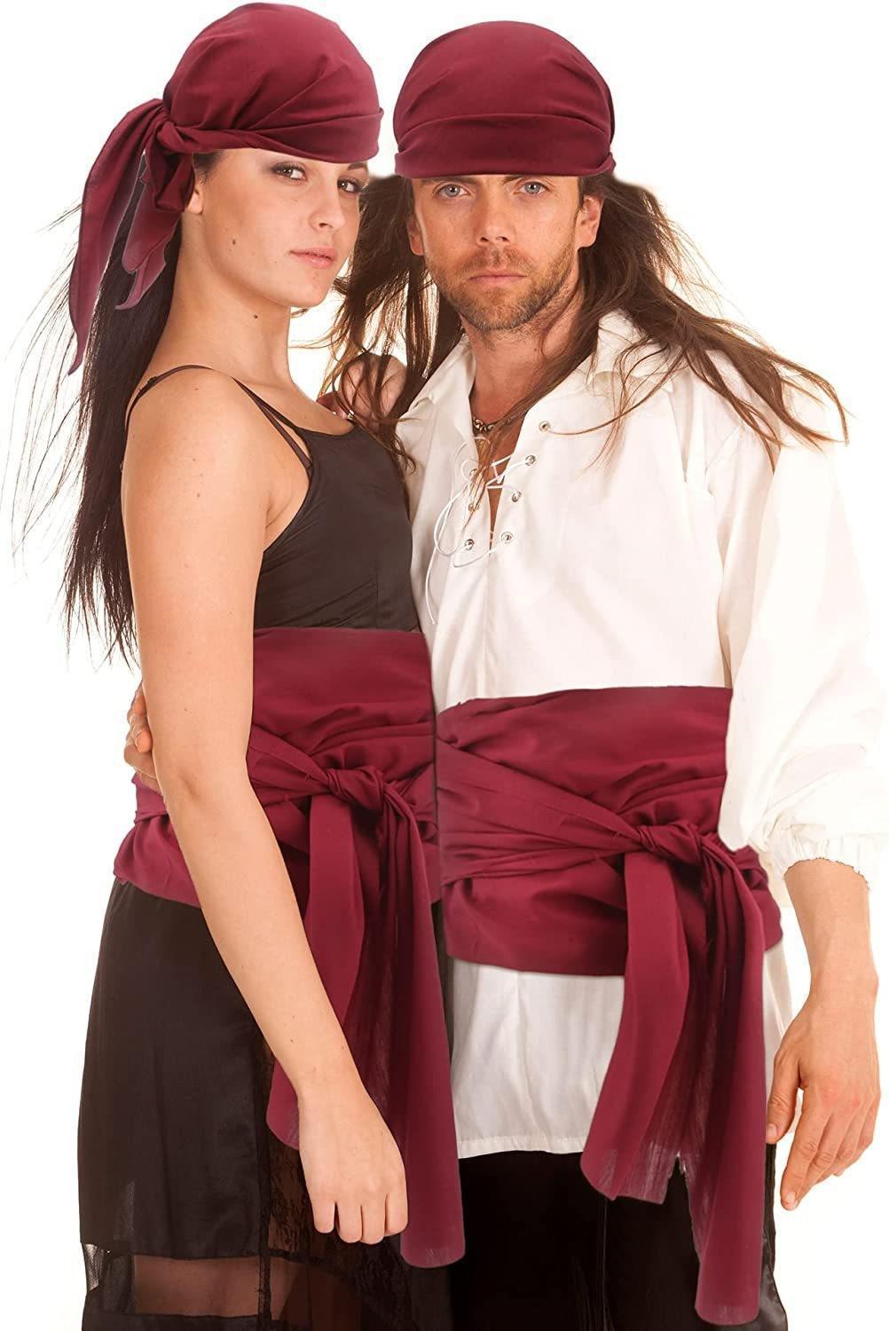 (Y)Halloween Pirate Costume Medieval Renaissance  Pirate Headscarf and Belt Clothing Accessories