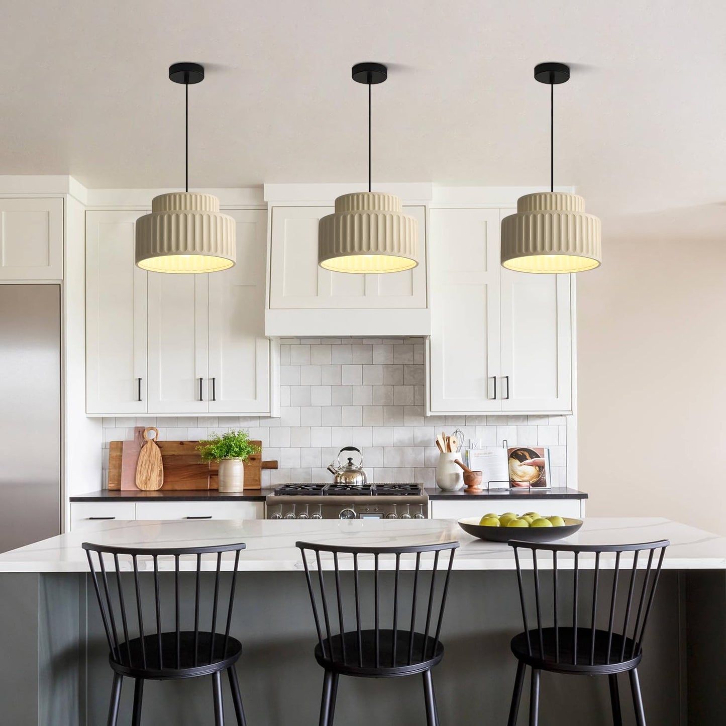 (Y)1 Lamp Scandinavian Modern Pendant Lights Vintage Pendant Light Fixtures Vintage Colourful Single Pendant Kitchen Island Lights Ceiling Hanging On Island, Cream Yellow Resin Shade