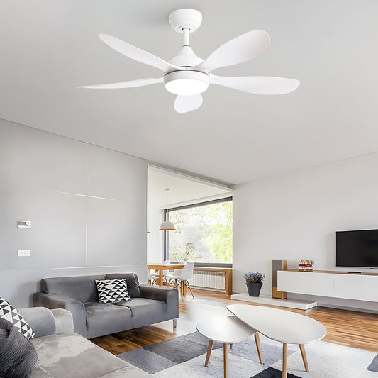 42 Inch Ceiling Fan with Light and Remote Control, 6 Speeds, DC Reversible Motor, 5 ABS Blades