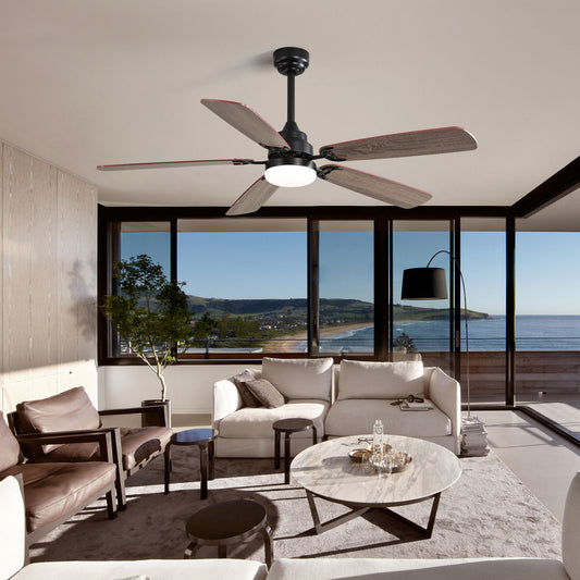52" Classics Ceiling Fan with Dimmable LED Light, 6-Speed Wind, 5 Blades, Remote Control & DC Motor