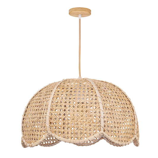 Handwoven Rattan Chandelier Flower Hollow Out Pendant Light