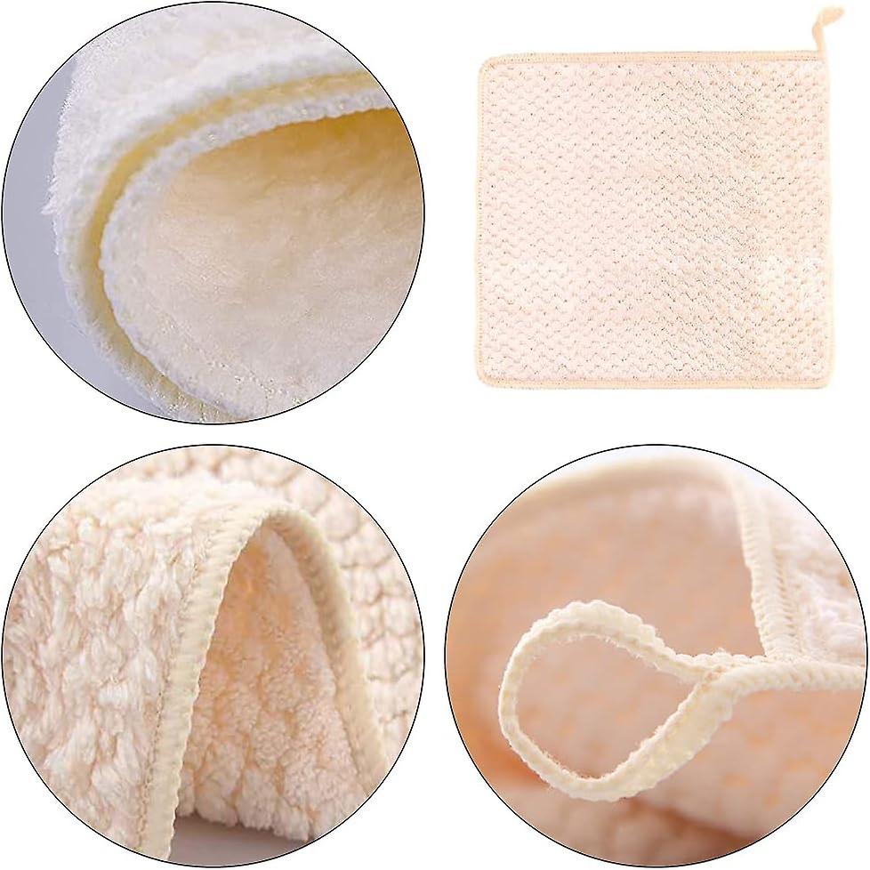 (Y)5 Piece Hand Towel With Loop Soft Fast Drying Hand Towel For Kitchen Square Thin Hanging Hand Towels For Kitchen Bathroo