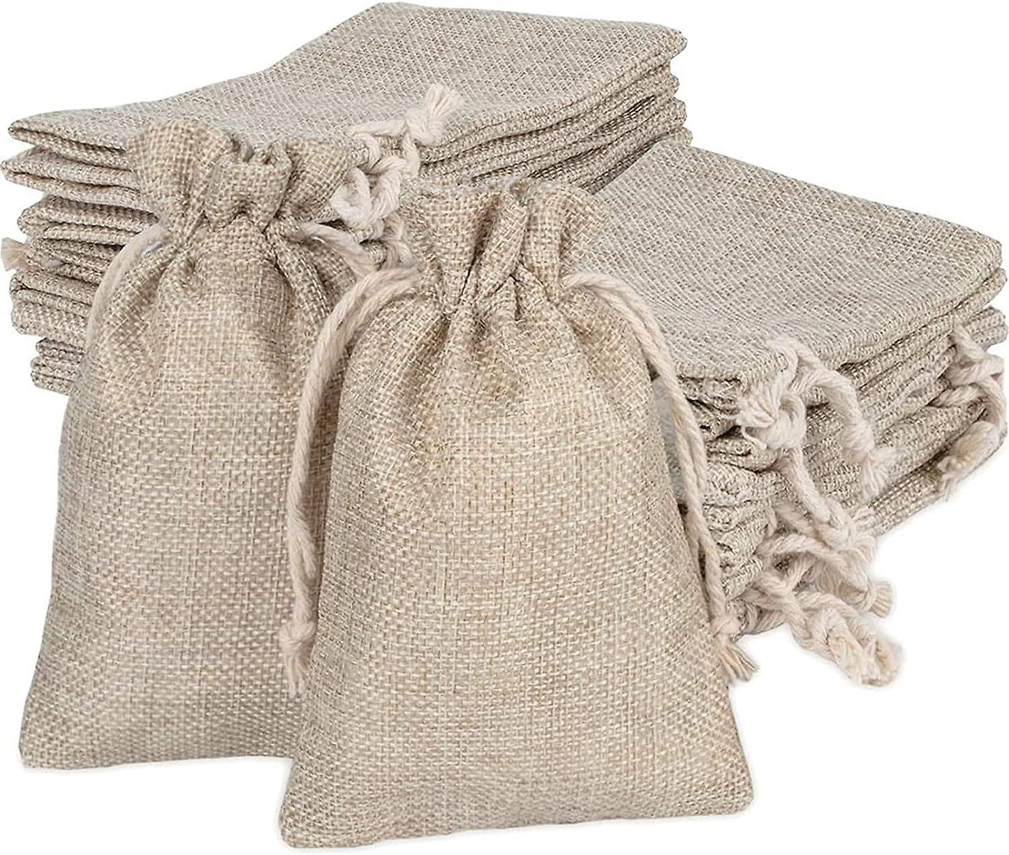 (Y)20pcs Flat Burlap Bags Burlap Sacks, Mini Muslin Bag Cotton Bags Great For Small Jewelry Snack Cookie Popcorn Candy