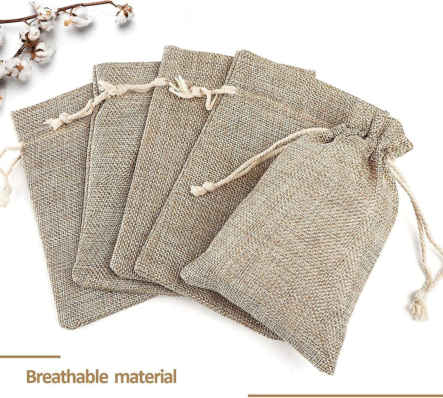 (Y)20pcs Flat Burlap Bags Burlap Sacks, Mini Muslin Bag Cotton Bags Great For Small Jewelry Snack Cookie Popcorn Candy