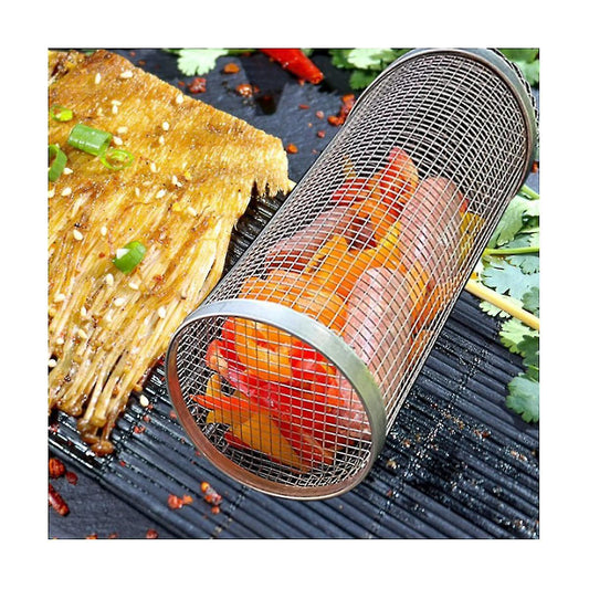 (Y)2pcs Stainless Barbecue Basket Cooking Grill Grate Outdoor Bbq Campfire Grid Family Travel Camping