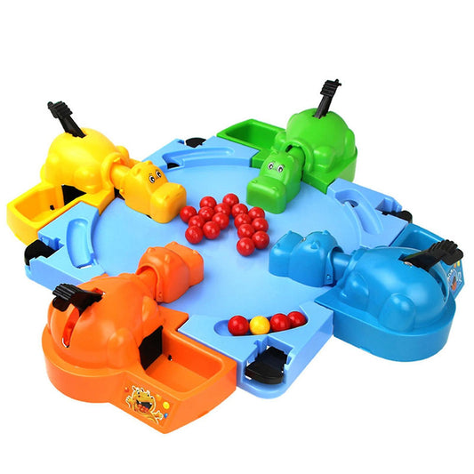 (Y)Hungry Hippos Eating Beans Games Quick 4 Player Fun Board Game Parent Child Interactive Game Stress Relief Toys