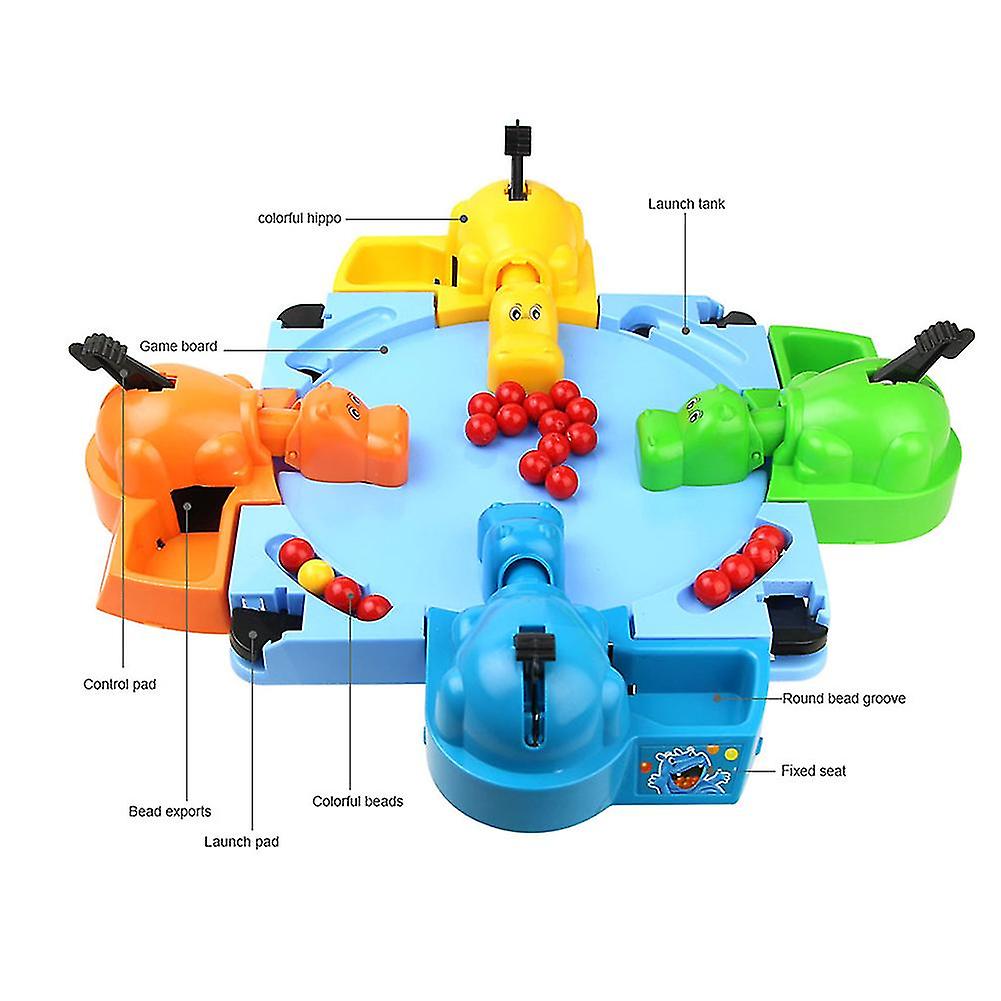 (Y)Hungry Hippos Eating Beans Games Quick 4 Player Fun Board Game Parent Child Interactive Game Stress Relief Toys