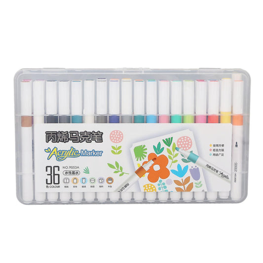 (Y)36 Color Waterproof Acrylic Paint Markers - High Coverage DIY Painting Pens