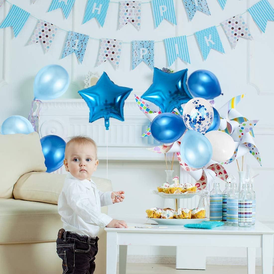 (Y)3 Year Old Boy Birthday Balloon, Blue 3 Year Birthday Decorations, Number 3 Birthday Balloons, Latex