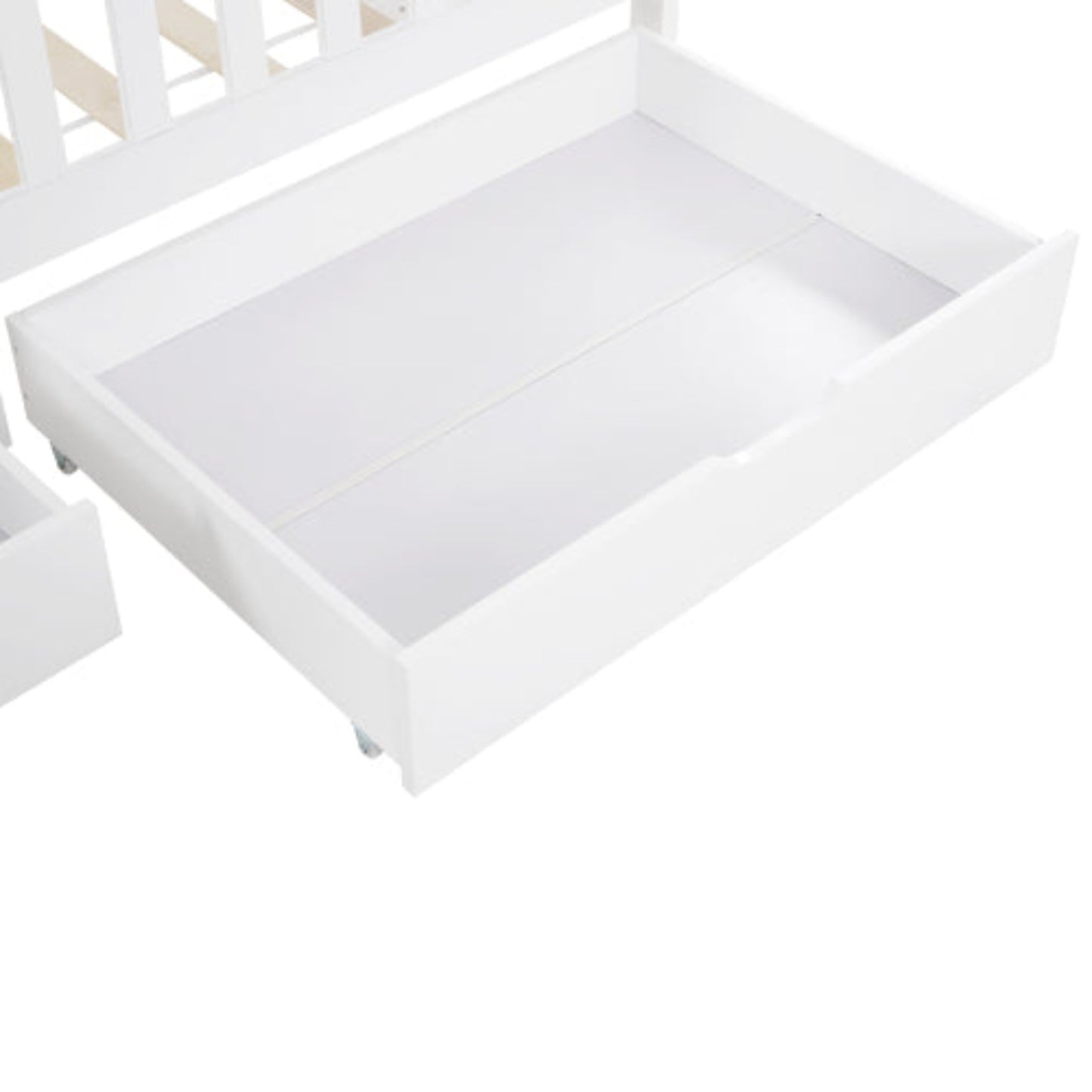 Compact Storage Solution,Foldable Bed with 2 Drawers - MDF on Castor