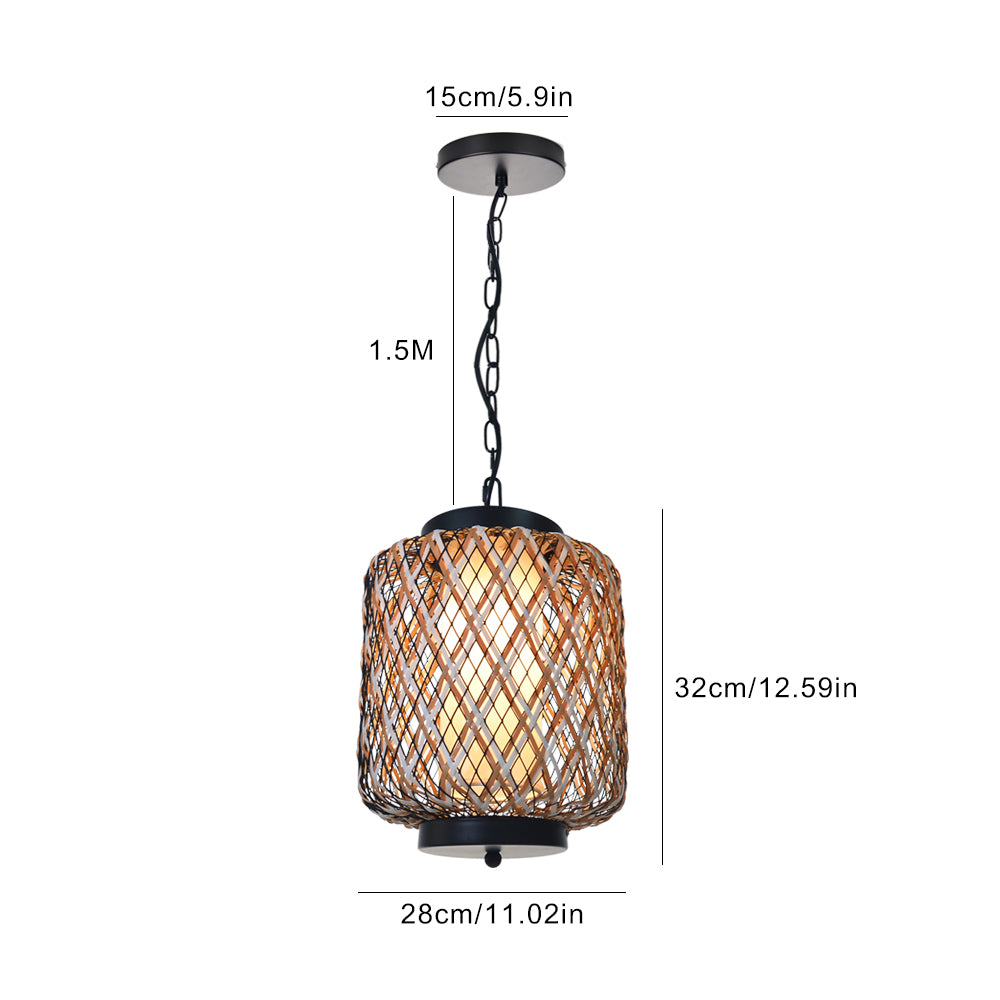 (Q)Outdoor Waterproof Rattan Decorative Pendant Light,Modern Minimalist Style Pendant light, Suitable for Living Room, Dining Room, Bedroom