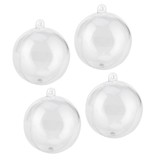 (Y)Clear Plastic Ball DIY Wedding Christmas Tree Decorations Hanging Ornament - 10 Pairs