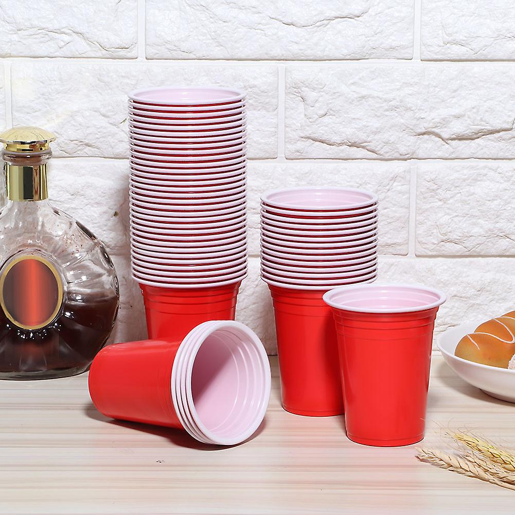 (Y)50-Pack Red 360ml Plastic disposable Cups, Barbecue, Picnic, Party Game set