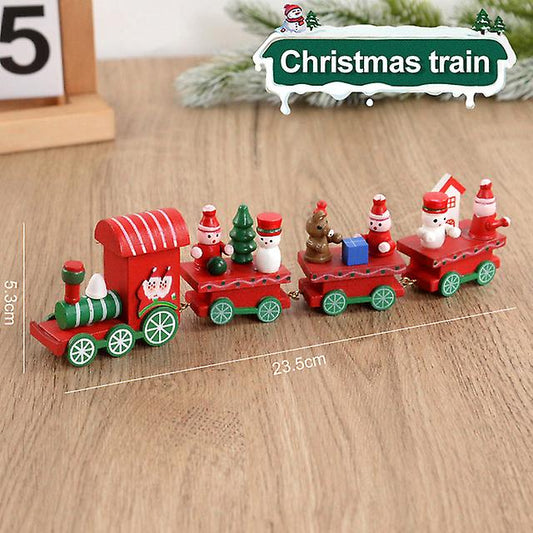 (Y)Christmas Wooden Train Merry Christmas Decorations for Home 2024 Xmas Tree Ornament Navidad Noel Kids Gift Happy New Year 2024