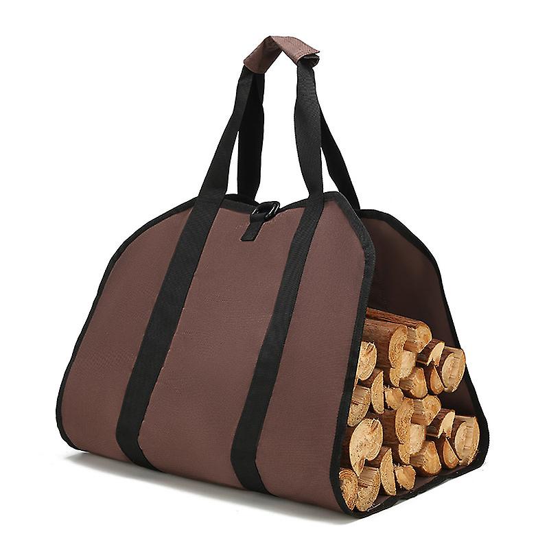 (Y)Firewood transport box with handles, canvas firewood transport tote bag, firewood rack fireplace accessory, firewood transport bag