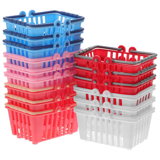 (Y)15pcs Mini Supermarket Basket Mini Shopping Basket Mini House Shopping Basket Mini Sundries Basket