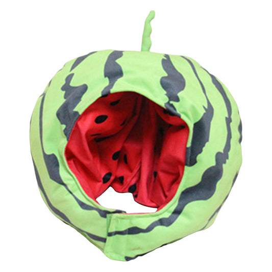 (Y)Watermelon Plush Hat Extra Soft Realistic Looking Non-Fading Fully Filled Washable Dress-up PP Cotton Cosplay Watermelon