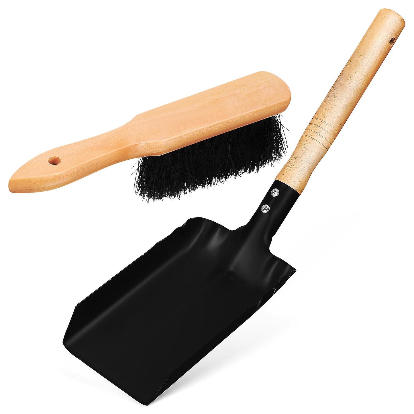 (Y)1 Set Fireplace Ash Shovel and Hearth Brush Coal Hand Shovel Fireplace Scoop