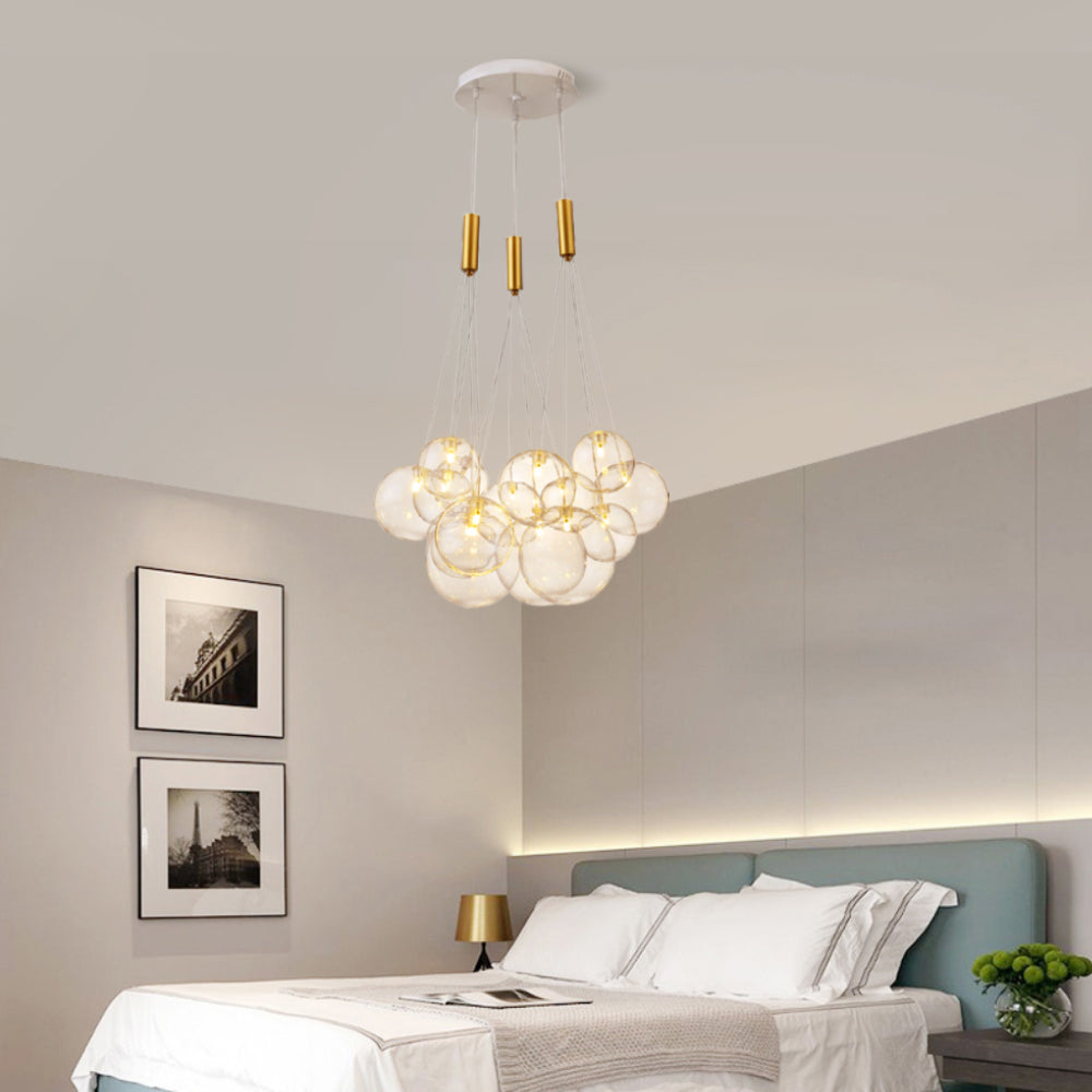 (M)Brass Globe Glass Pendant Light for Living Room/BedRoom