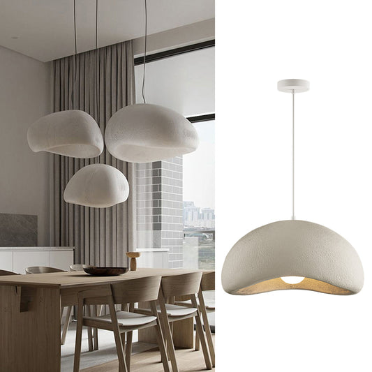 Nordic Japandi Living Room Handmade Oval Resin Chandelier Lamp