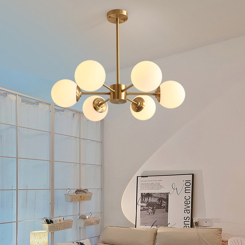 (M) Metal Pendant Lighting Glass Lighting Fixture for Living Room