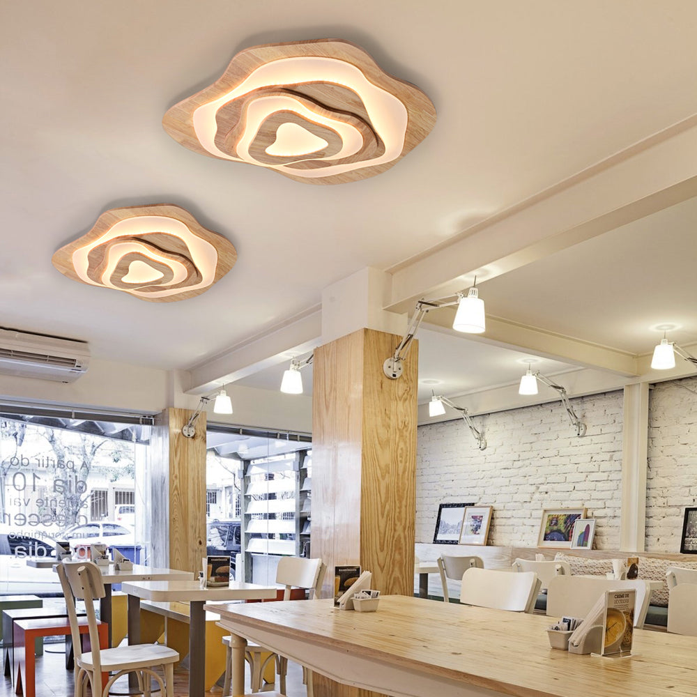 (M)Mountain Ceiling Lighting Fixture LED Wooden Ceiling Lamp for Kitchen,Living Room,Bedroom