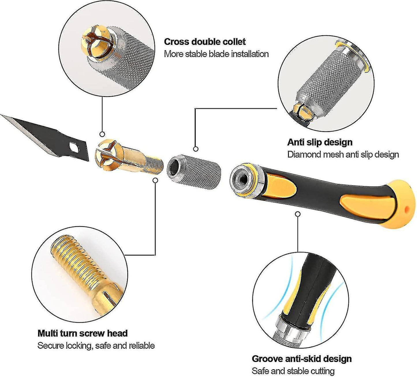 (Y)Scalpel With 10 Blades Of Antirust, Precision Cutter, Scalpel Modeling