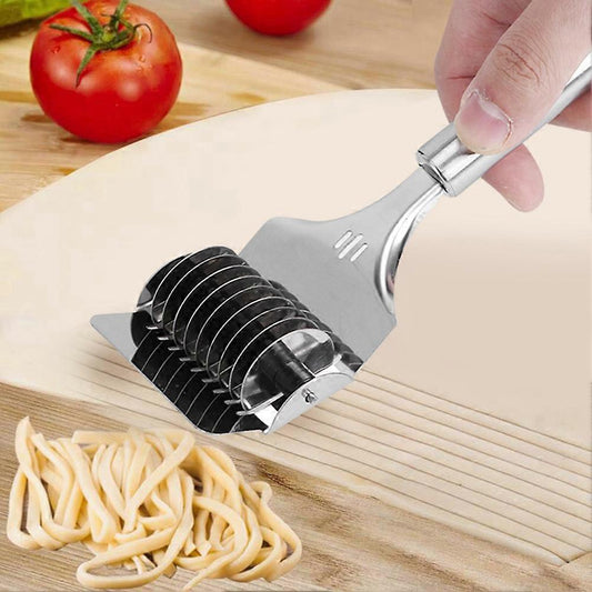 (Y)Stainless Steel Pasta Cutter for Kitchen, Dough Roller, 220x70mm, Multi-Use reflects blade and design