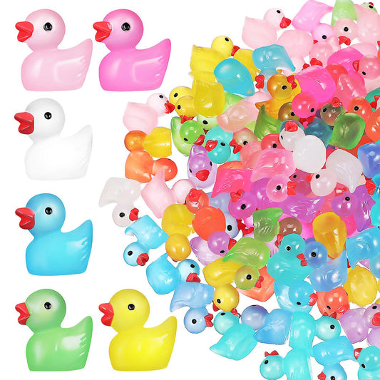 (Y)150 Pcs Little Ducks Glow In The Dark Ducks Resin Ducks Mini Ducks Small Ducks Tiny Ducks Desktop Decorations