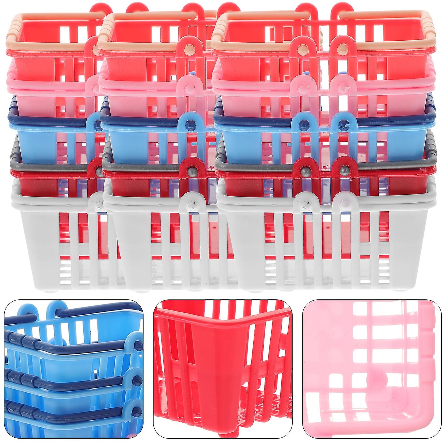 (Y)15pcs Mini Supermarket Basket Mini Shopping Basket Mini House Shopping Basket Mini Sundries Basket