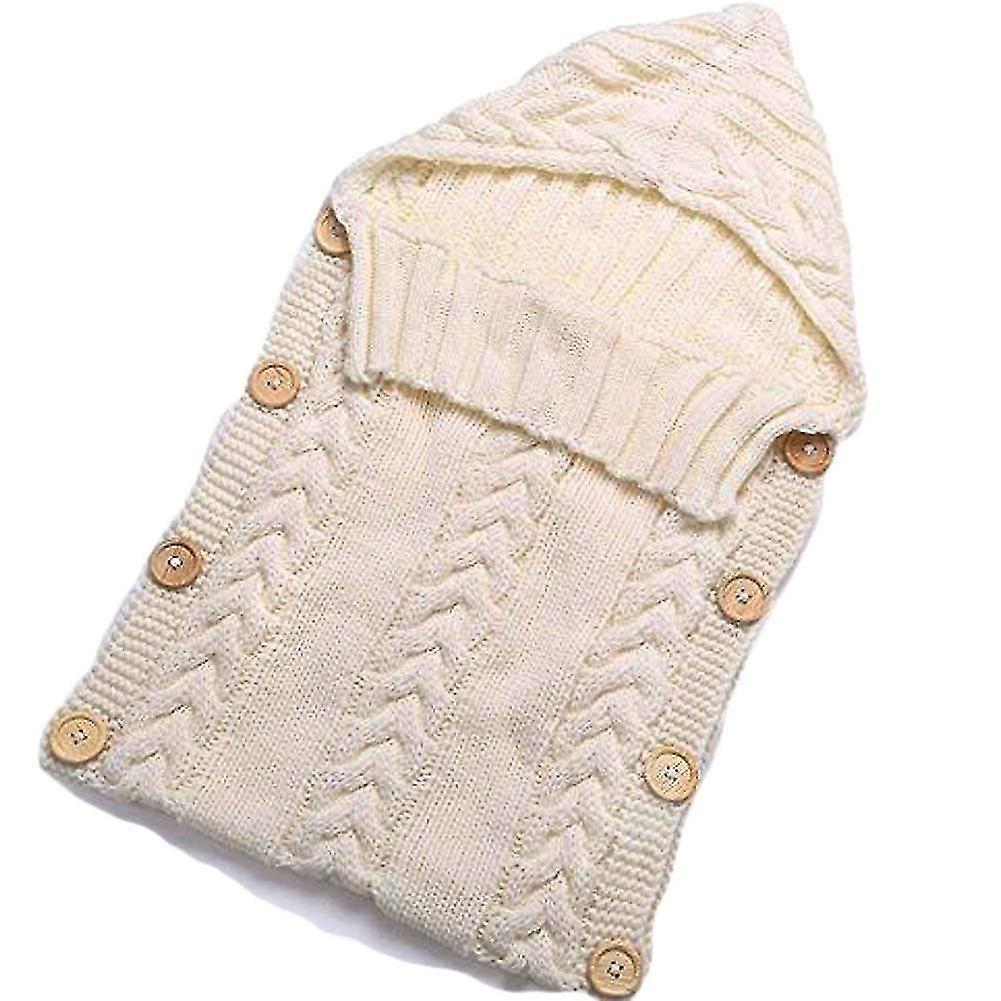 (Y)Gestrickter Babyschlafsack Wickeldecke Fr Kinderwagen Baby Fusack Mit Fleece Innen, Warme Tasche Strick Kuschelsack Fr Babys