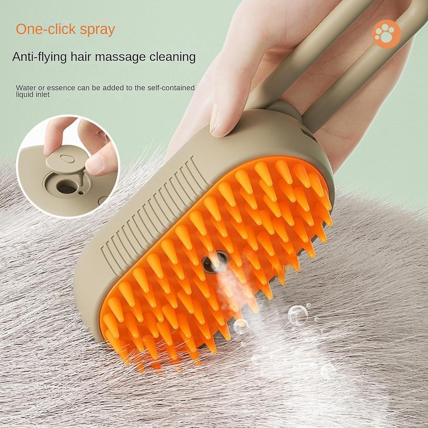 (Y)Steamy Cat Brush, Electric Spray Steam Cat Hair Brush, 3 In 1 Cat Spray Massage Grooming Brush, Self Cleaning Steamy Cat