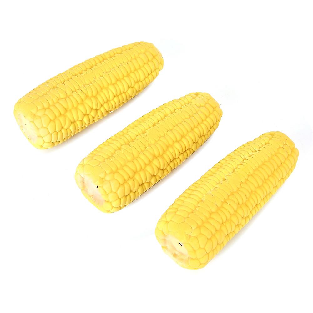 (Y)3PCS Interactive Training Toy for Dogs - Latex Yellow Pet Corn Shape Sounding Teeth Cleaning Protection Chewing Biting Toy