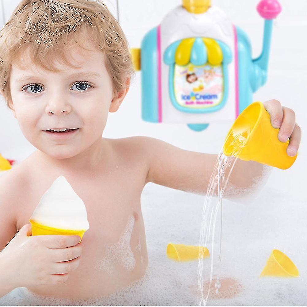 (Y)Bubble Ice Cream Maker Bath Toy Bathroom Interactive Bubble Toys Bath Foaming Machine