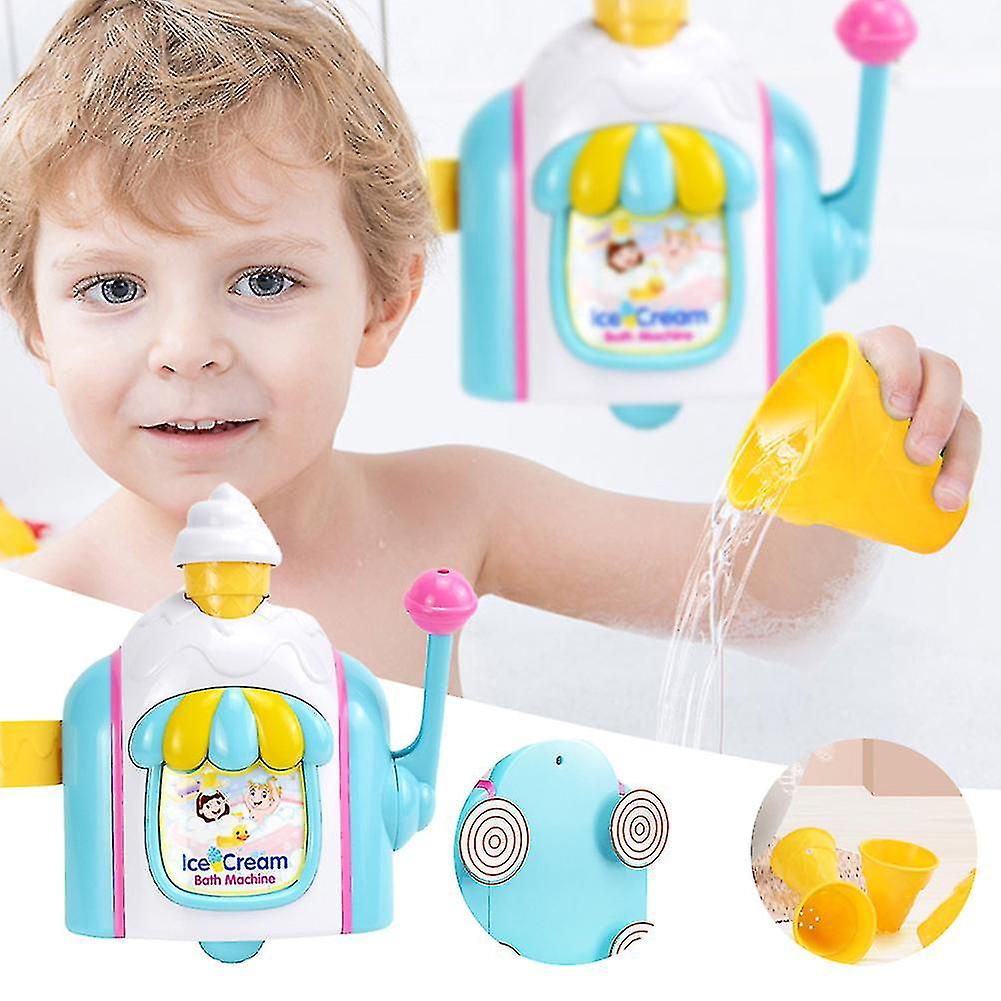 (Y)Bubble Ice Cream Maker Bath Toy Bathroom Interactive Bubble Toys Bath Foaming Machine