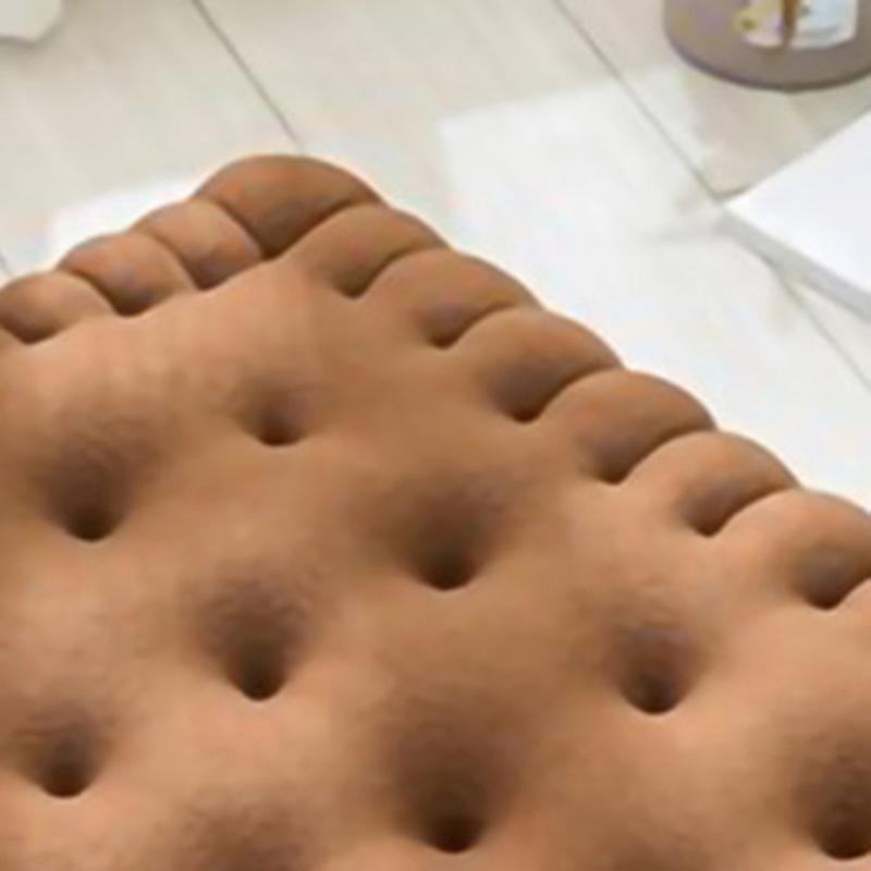 (Y)Thick Soft Chair Seats Cushion Biscuit Shape Plush Chair Pads for Office Dining Room Sofa - Brown 40x45cm