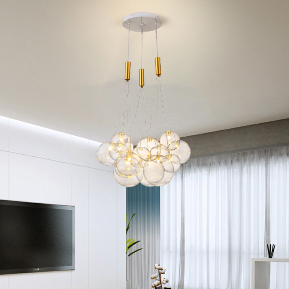 (M)Brass Globe Glass Pendant Light for Living Room/BedRoom