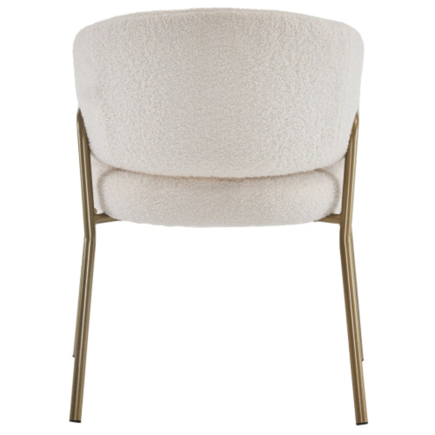 White Lamb Velvet Dining Chair,Gold Legs, Spray Gold Finish-Set of 1