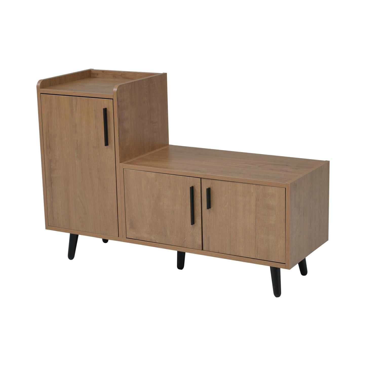 Modern Storage Shoe Bench with Three Doors