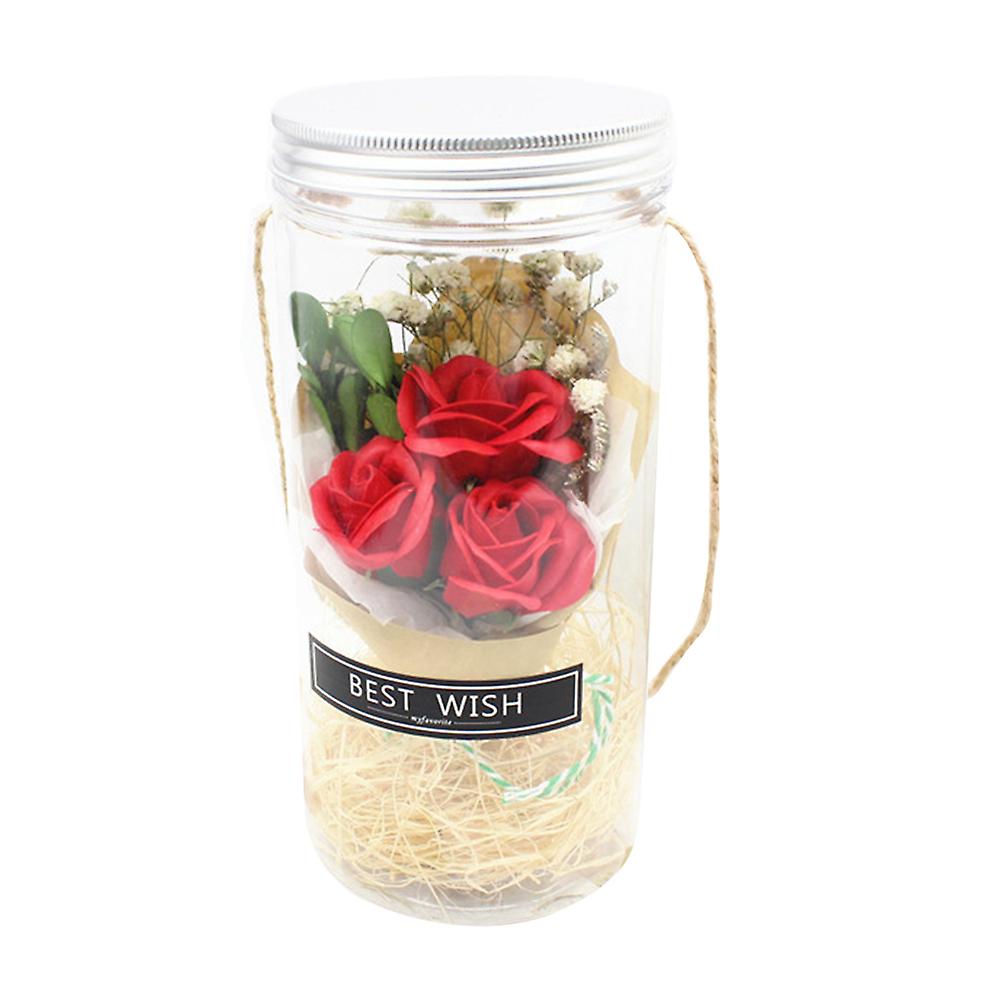 (Y)Eternal Rose Night Light Preserved Flowers Glass Wishing Bottle Romantic Never Withered Soap Rose