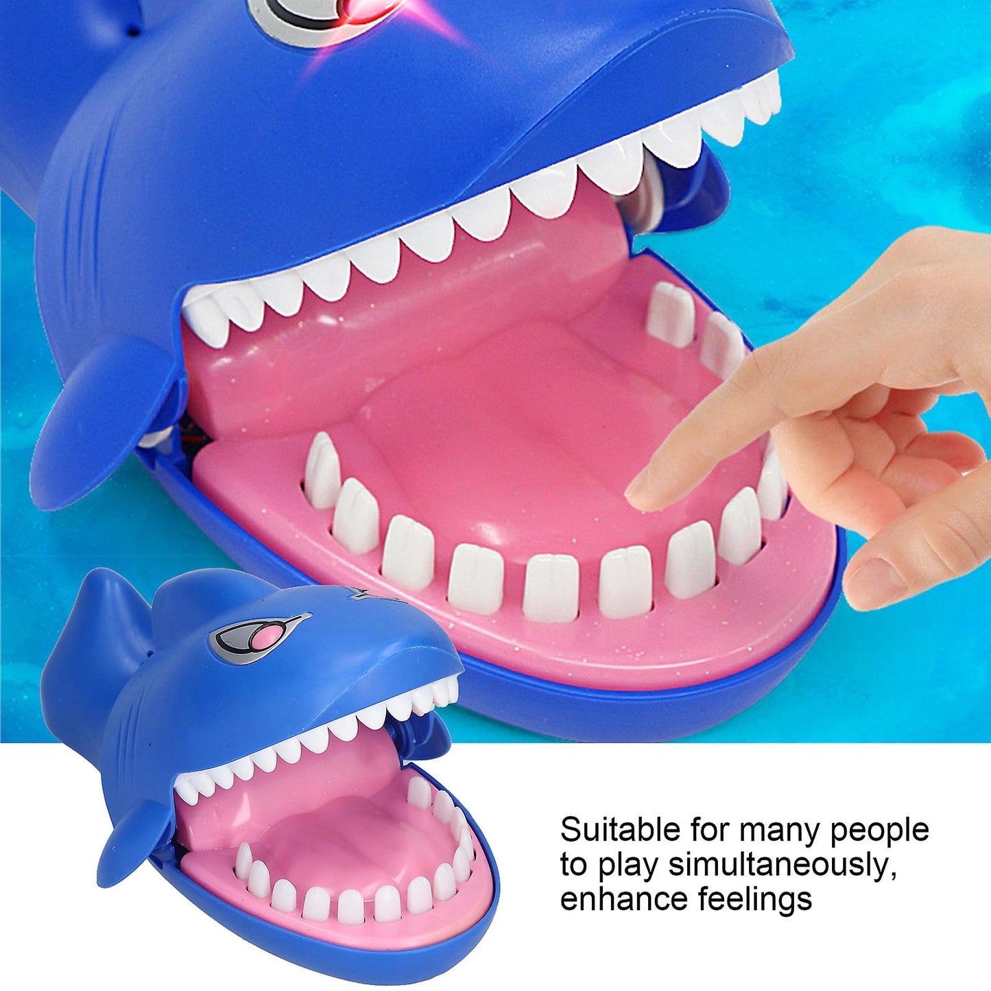 (Y)Light-Up Shark Bite Game compatible with Kids Party with Biting Teeth Trick Toys