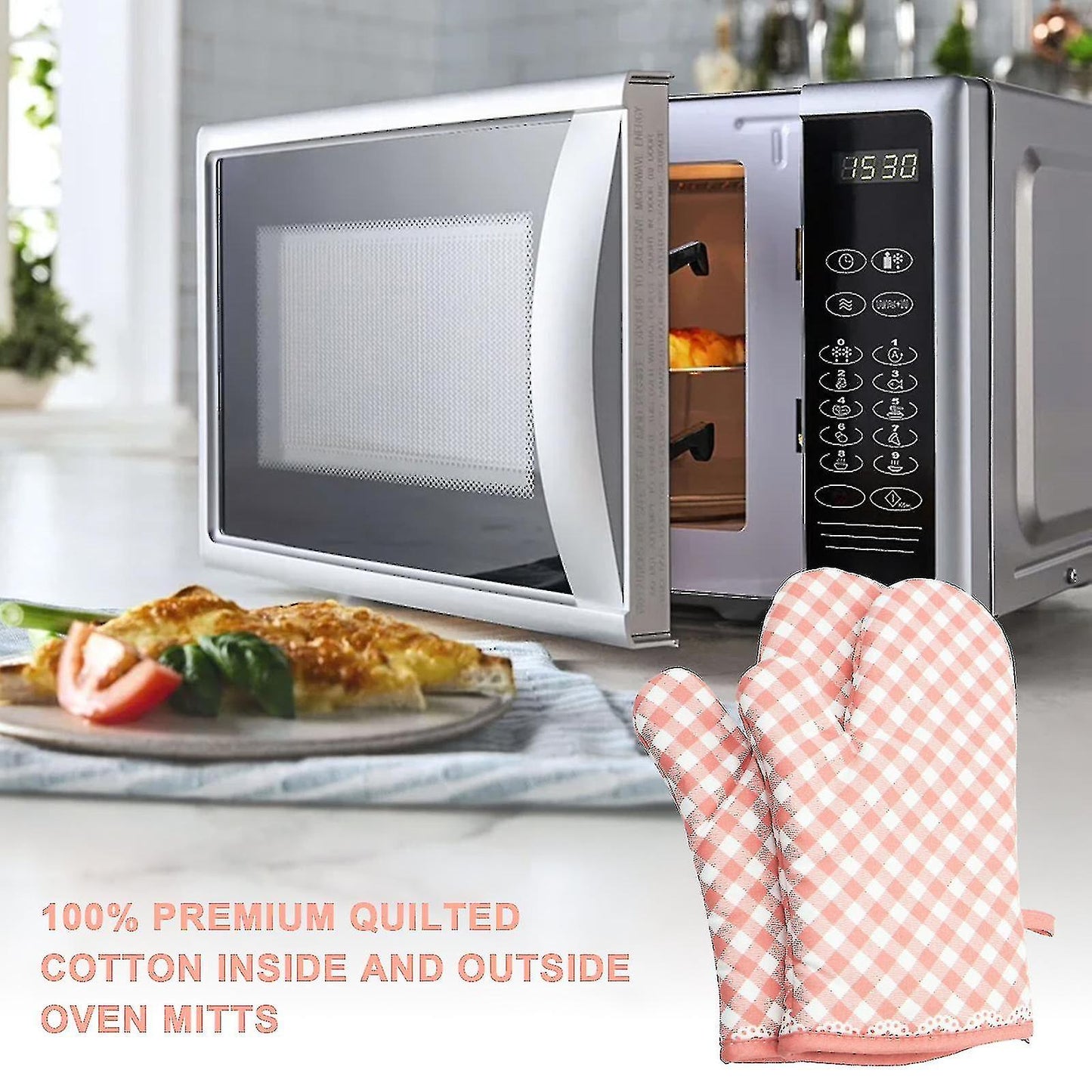 (Y)Oven Glovesthickened High Temperature Set Of 2microwave Insulation Gloves And Pot Holders Kitchen Set For Bbq Cooking Baking,